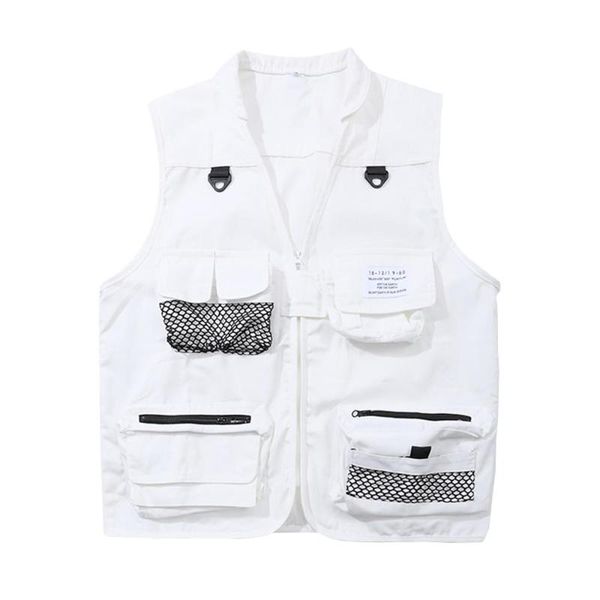 men's vests multi-pocket cargo vest mens safari style patchwork pograph casual loose functional sleeveless jacket men, Black;white
men's vests multi-pocket cargo vest mens safari style patchwork pograph casual loose functional sleeveless jacket men, Black;white