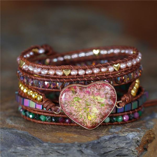 tennis heart leather wrap bracelet high end pearl and natural stone bead boho 5 strands braided dropship, Golden;silver
tennis heart leather wrap bracelet high end pearl and natural stone bead boho 5 strands braided dropship, Golden;silver