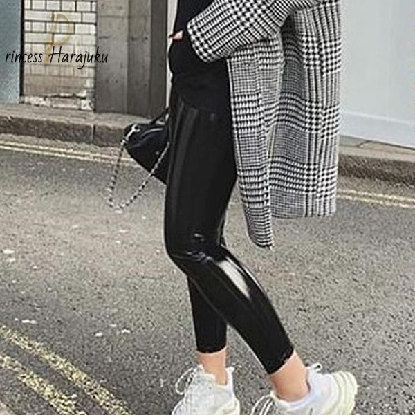 women's leggings fashion plus size women leather legging pants skinny elastic waist slim fitness ankle reflective leggins, Black
women's leggings fashion plus size women leather legging pants skinny elastic waist slim fitness ankle reflective leggins, Black