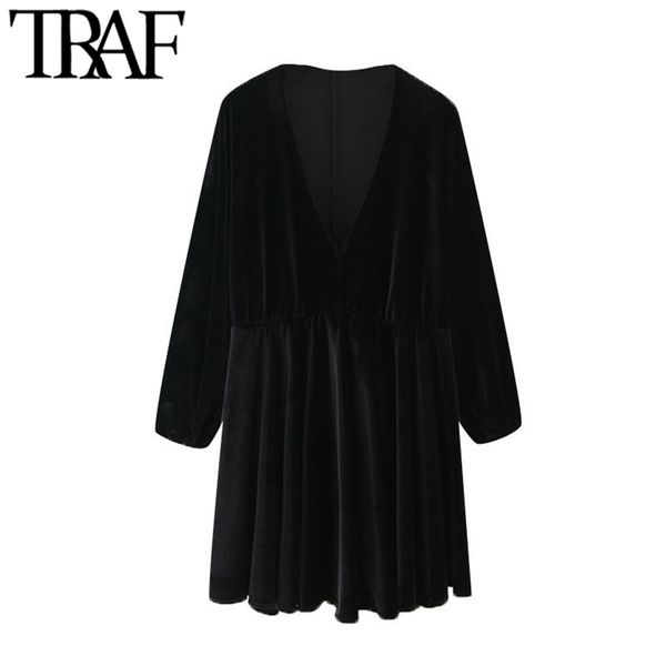 women chic fashion pleated velvet mini dress vintage long sleeve elastic waist female dresses vestidos mujer 210507, Black;gray
women chic fashion pleated velvet mini dress vintage long sleeve elastic waist female dresses vestidos mujer 210507, Black;gray