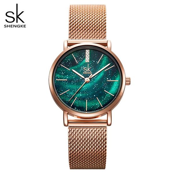 wristwatches shengke women watches starry green dial ladies wristwatch ultra-thin stainless steel strap quartz montre femme gift, Slivery;brown
wristwatches shengke women watches starry green dial ladies wristwatch ultra-thin stainless steel strap quartz montre femme gift, Slivery;brown