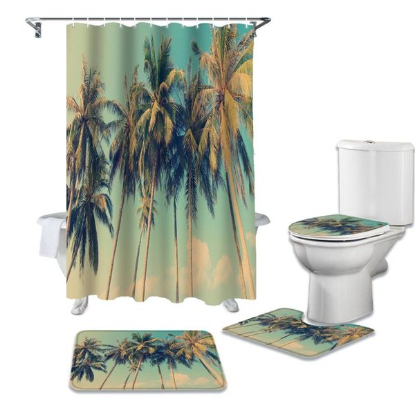 shower curtains green tropical palm tree retro durable waterproof curtain set bathroom rugs carpet toilet seat cover pad floor mat
shower curtains green tropical palm tree retro durable waterproof curtain set bathroom rugs carpet toilet seat cover pad floor mat