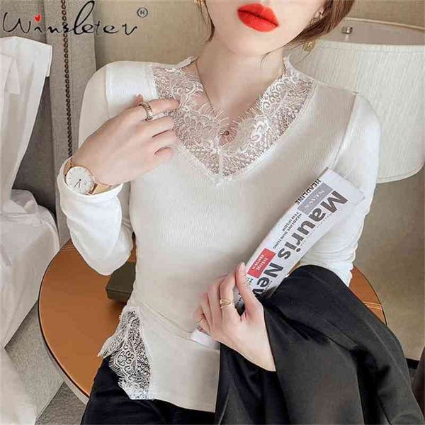spring fall korean style long sleeve t-shirt girl chic patchwork lace v-neck women cotton bottoming shirt tees t11903a 210421, Black
spring fall korean style long sleeve t-shirt girl chic patchwork lace v-neck women cotton bottoming shirt tees t11903a 210421, Black