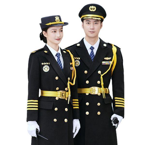 men's wool blends noble work wear men's autumn blue business suit coat classical black military uniform equipment security guard f
men's wool blends noble work wear men's autumn blue business suit coat classical black military uniform equipment security guard f