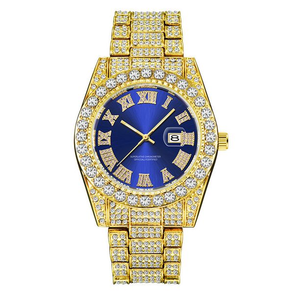 luxury roman bling hip hop full iced out watch quartz blue diamond watches silver gold men diomand reloj de diamantes, Slivery;brown
luxury roman bling hip hop full iced out watch quartz blue diamond watches silver gold men diomand reloj de diamantes, Slivery;brown