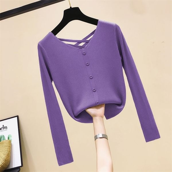 back bandage hollow out slim v-neck elastic knitwear women plus size 4xl solid knitted base shirt fashion pullover 210522, White;black
back bandage hollow out slim v-neck elastic knitwear women plus size 4xl solid knitted base shirt fashion pullover 210522, White;black