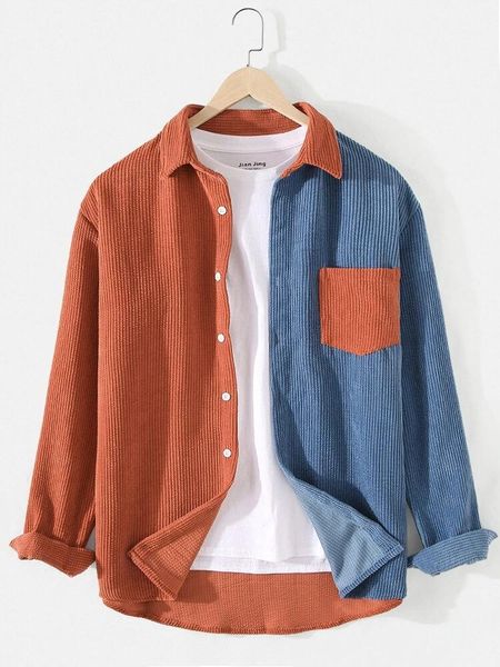 men´s patchwork corduroy flannel color block shirts lapel long sleeve buttons casual with pocket 2021 outfit men's, White;black
men´s patchwork corduroy flannel color block shirts lapel long sleeve buttons casual with pocket 2021 outfit men's, White;black