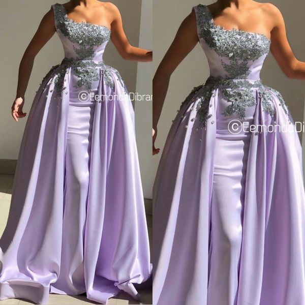 lavender evening dresses with detachable skirt appliqued one shoulder mermaid prom dress party wear sweep train robes de soirée, Black;red
lavender evening dresses with detachable skirt appliqued one shoulder mermaid prom dress party wear sweep train robes de soirée, Black;red