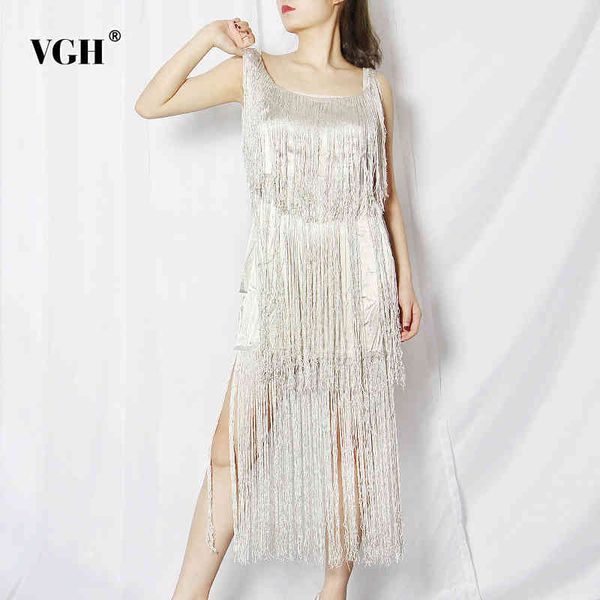 vgh patchwork tassels dress for women square collar sleeveless high waist slim party dresses female summer clothes new 210421, Black;gray
vgh patchwork tassels dress for women square collar sleeveless high waist slim party dresses female summer clothes new 210421, Black;gray