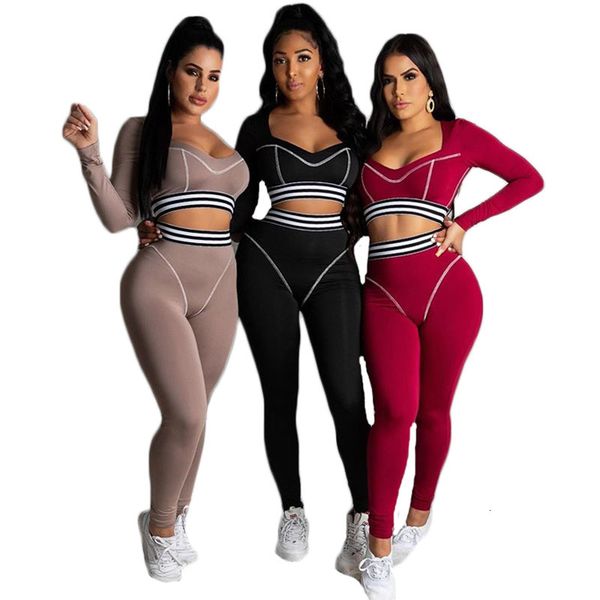 stripe print solid color splicing v-neck crop tshirts & pencil trousers ny women two piece outfits autumn sports suits 8mej, Gray
stripe print solid color splicing v-neck crop tshirts & pencil trousers ny women two piece outfits autumn sports suits 8mej, Gray