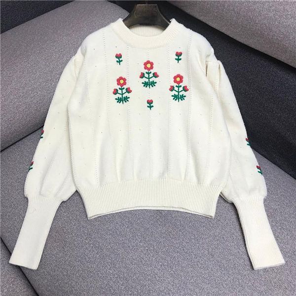 women's sweaters autumn winter knitted pullovers for women vintage o neck crochet embroidered flowers lantern sleeve loose jumper femal, White;black
women's sweaters autumn winter knitted pullovers for women vintage o neck crochet embroidered flowers lantern sleeve loose jumper femal, White;black