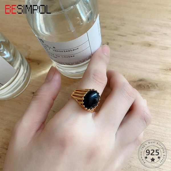 cluster rings besimpol real 925 sterling silver ring fashion vintage luxury black onyx agate for women trendy unique fine jewelry gifts, Golden;silver
cluster rings besimpol real 925 sterling silver ring fashion vintage luxury black onyx agate for women trendy unique fine jewelry gifts, Golden;silver