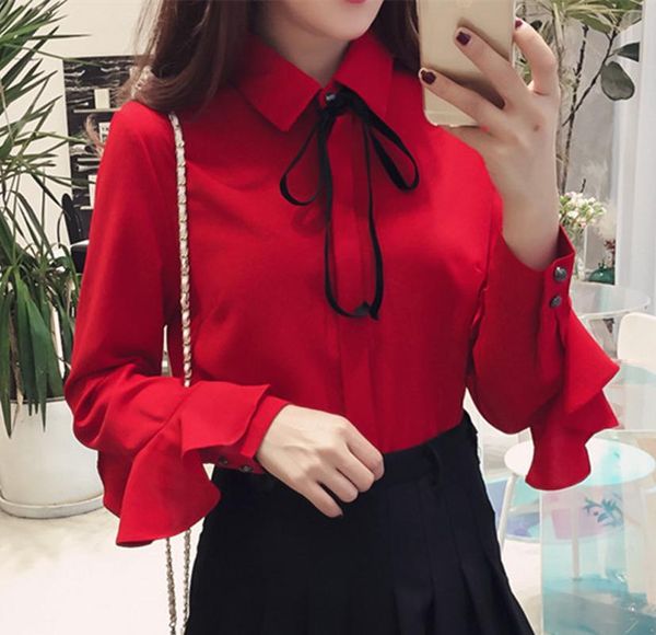 women's blouses & shirts 2021 female elegant black bow tie white chiffon turn down collar casual shirt ladies school blouse 2 styles 1
women's blouses & shirts 2021 female elegant black bow tie white chiffon turn down collar casual shirt ladies school blouse 2 styles 1