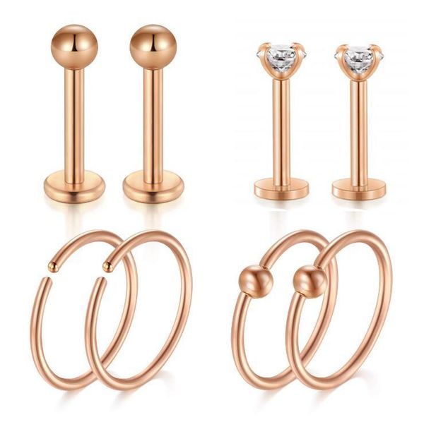 other 8pcs/set steel nose hoop nostril earring ear lip piercing crystal pin ring piercings mixed body jewelry, Slivery;golden
other 8pcs/set steel nose hoop nostril earring ear lip piercing crystal pin ring piercings mixed body jewelry, Slivery;golden