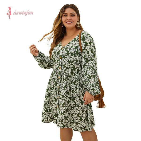 casual dresses aswinfon 2021 autumn midi plus size printed loose dress women long full sleeve v-neck large frenulum button, Black;gray
casual dresses aswinfon 2021 autumn midi plus size printed loose dress women long full sleeve v-neck large frenulum button, Black;gray