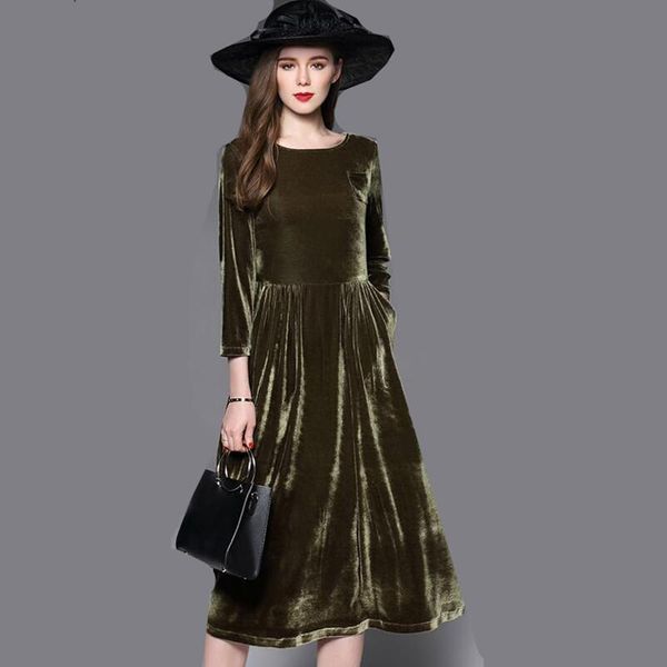 winter velvet dress three quarter sleeve elegant women casual retro vintage party dresses plus size spring, Black;gray
winter velvet dress three quarter sleeve elegant women casual retro vintage party dresses plus size spring, Black;gray