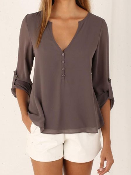 11 color 8 size european women blouses and american elegant long sleeved v neck loose large chiffon shirt, White
11 color 8 size european women blouses and american elegant long sleeved v neck loose large chiffon shirt, White