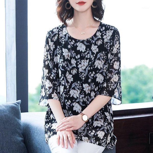 women's blouses & shirts 2021 fashion half sleeve women chiffon shirt blouse floral o-neck clothing blusas, White
women's blouses & shirts 2021 fashion half sleeve women chiffon shirt blouse floral o-neck clothing blusas, White