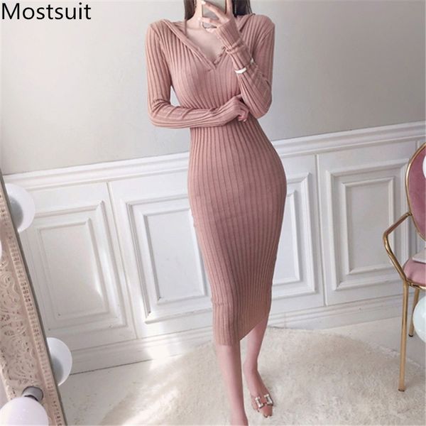 korean hooded knitted women long dress spring autumn full sleeve casual fashion ladies pencil sweater dresses vestidos 210518, Black;gray
korean hooded knitted women long dress spring autumn full sleeve casual fashion ladies pencil sweater dresses vestidos 210518, Black;gray