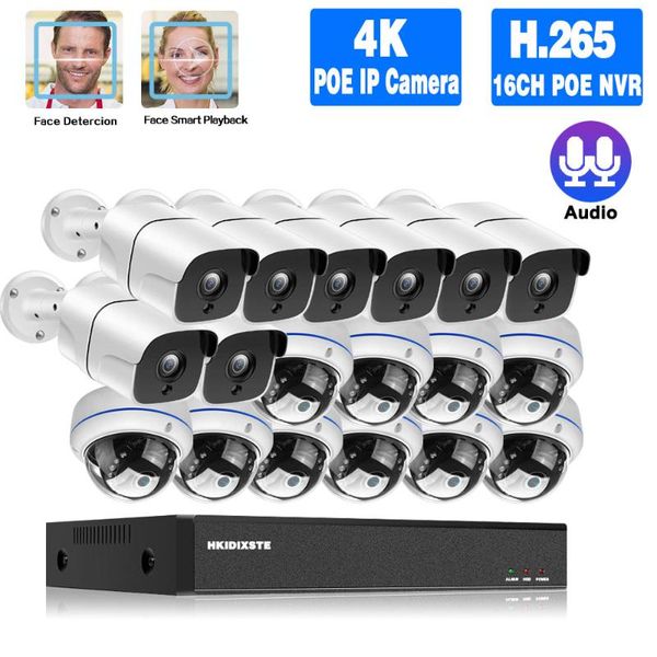 security surveillance camera system 4k 16ch poe nvr kit outdoor waterproof audio ip dome set 8mp xmeye wireless kits 
security surveillance camera system 4k 16ch poe nvr kit outdoor waterproof audio ip dome set 8mp xmeye wireless kits