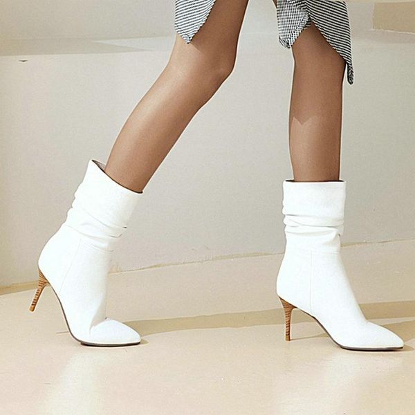 boots women calf high solid color pointed toe 8cm stiletto heel ladies western winter black beige white boot
boots women calf high solid color pointed toe 8cm stiletto heel ladies western winter black beige white boot