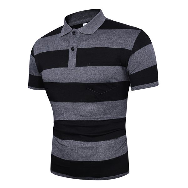summer new fashion casual thick striped lapel men's youth popular short-sleeved polo shirt foreign trade t-shirt men, White;black
summer new fashion casual thick striped lapel men's youth popular short-sleeved polo shirt foreign trade t-shirt men, White;black