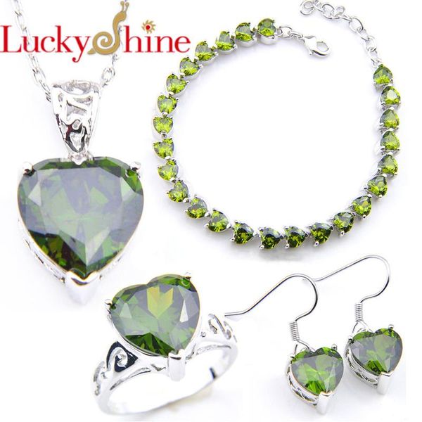 earrings & necklace luckyshine crystals zircon romantic heart pendant necklaces bracelets rings for women wedding bride fashion jewelry sets, Silver
earrings & necklace luckyshine crystals zircon romantic heart pendant necklaces bracelets rings for women wedding bride fashion jewelry sets, Silver