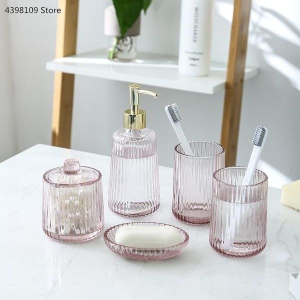 bath accessory set five-piece / bathroom supplies fashion pink crystal glass toiletries toothbrush holder soap box accessorie
bath accessory set five-piece / bathroom supplies fashion pink crystal glass toiletries toothbrush holder soap box accessorie