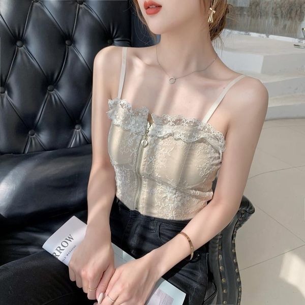 2021korean version summer est women's vest lace sleeveless sling blouse for female tanks & camis, White
2021korean version summer est women's vest lace sleeveless sling blouse for female tanks & camis, White