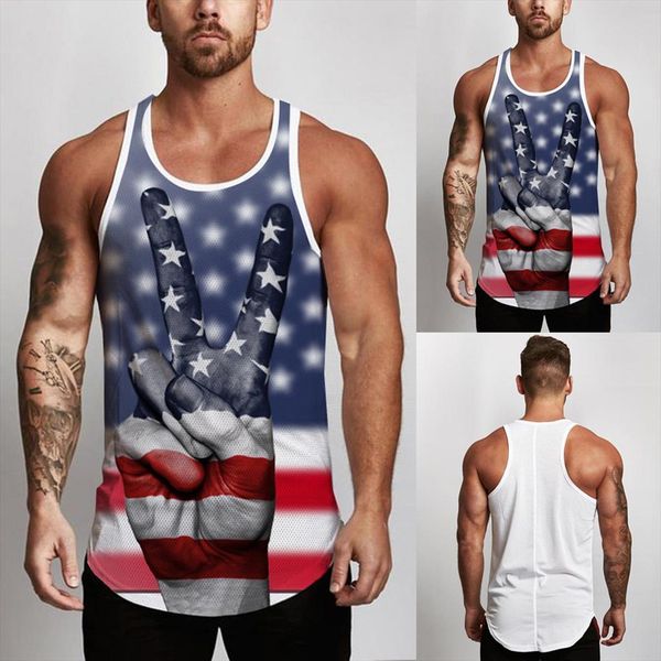 mens muscle sleeveless tank tee shirt bodybuilding sport fitness vest 3d printing gym training debardeur men, White;black
mens muscle sleeveless tank tee shirt bodybuilding sport fitness vest 3d printing gym training debardeur men, White;black