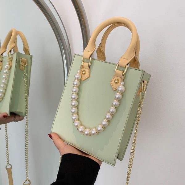 shoulder bags for women bag 2021 fashion women's pearl chain belt messenger gradient color square
shoulder bags for women bag 2021 fashion women's pearl chain belt messenger gradient color square