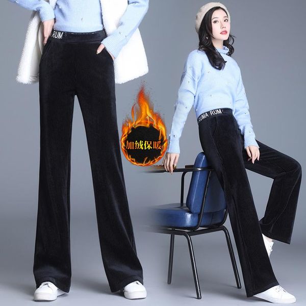elegant fashion women autumn winter wide leg pants loose high waist plus velvet straight corduroy women's & capris, Black;white
elegant fashion women autumn winter wide leg pants loose high waist plus velvet straight corduroy women's & capris, Black;white
