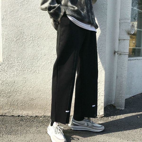 men casual pants straight trousers patchwork simple loose ins mens korean style leisure chic trendy harajuku bf retro ulzzang, Black
men casual pants straight trousers patchwork simple loose ins mens korean style leisure chic trendy harajuku bf retro ulzzang, Black
