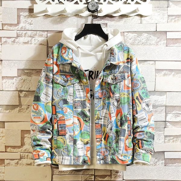 men's jackets graffiti denim jacket men cotton hip hop streetwear coat turn-down collar single breasted oversized jaqueta masculina, Black;brown
men's jackets graffiti denim jacket men cotton hip hop streetwear coat turn-down collar single breasted oversized jaqueta masculina, Black;brown