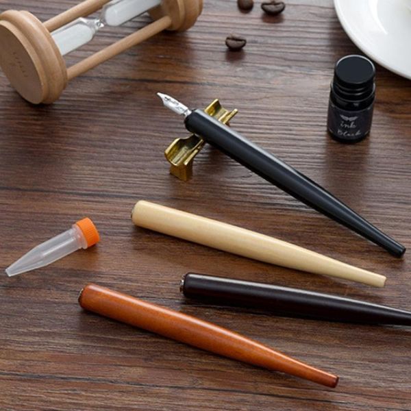 fountain pens retro stainless steel 5-pin diving pen set, ink box, stationery 1 set 
fountain pens retro stainless steel 5-pin diving pen set, ink box, stationery 1 set