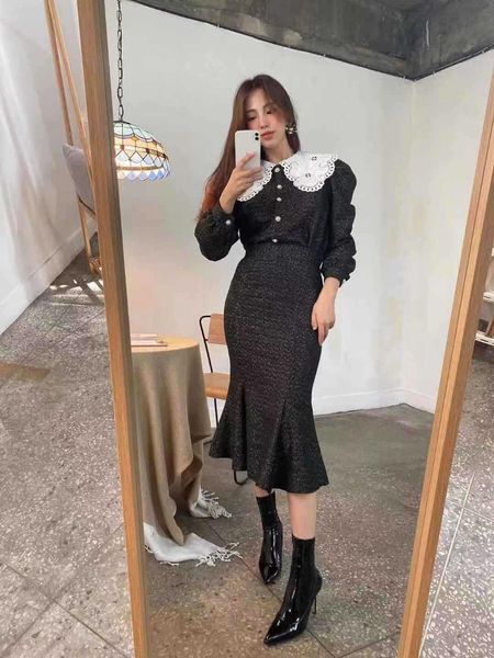 women's tracksuits south korea dongdamen 2021 spring baby girl collar pearl buckle small fragrance suit jkf872, Gray
women's tracksuits south korea dongdamen 2021 spring baby girl collar pearl buckle small fragrance suit jkf872, Gray
