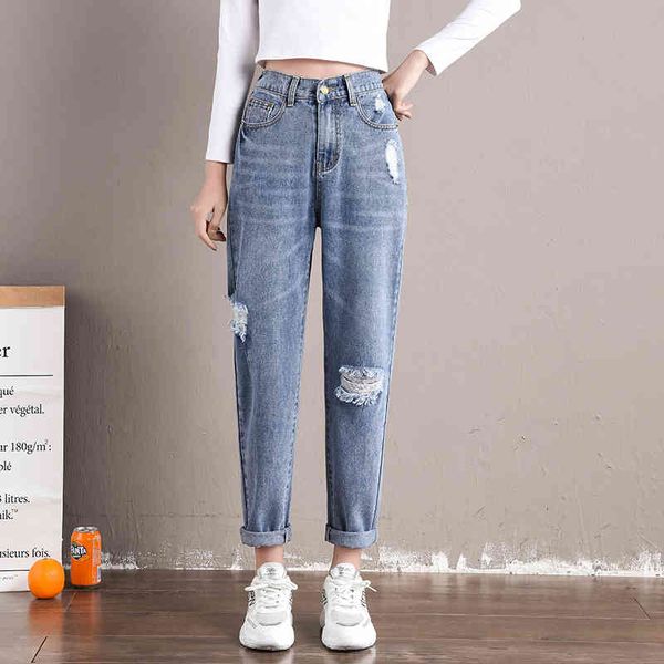 Women's Jeans Ripped Woman Style Autumn Korean Edition Loose High-waisted Harem Pants Fashion Casual GCLI, Blue
Women's Jeans Ripped Woman Style Autumn Korean Edition Loose High-waisted Harem Pants Fashion Casual GCLI, Blue