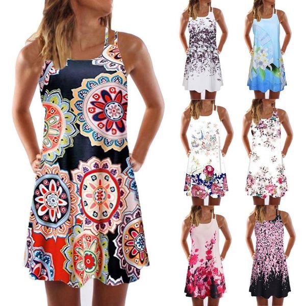 casual dresses women's sundress vintage boho floral summer sleeveless sling o-neck mini dress printed beach short loose vestidos, Black;gray
casual dresses women's sundress vintage boho floral summer sleeveless sling o-neck mini dress printed beach short loose vestidos, Black;gray