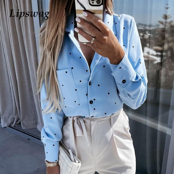 women's blouses & shirts fashion spring button long sleeve blouse elegant turn-down collar office lady shirt women casual polka dot bl, White
women's blouses & shirts fashion spring button long sleeve blouse elegant turn-down collar office lady shirt women casual polka dot bl, White