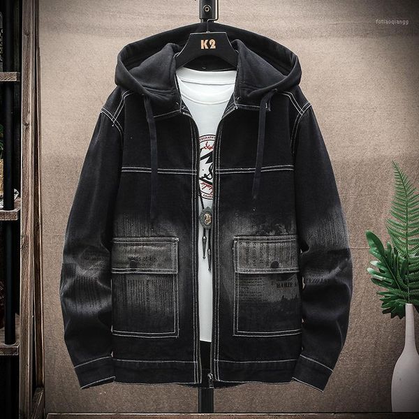 men's jackets spring and autumn style boutique pure cotton fashion detachable cap black mens casual denim jacket slim cowboy coat, Black;brown
men's jackets spring and autumn style boutique pure cotton fashion detachable cap black mens casual denim jacket slim cowboy coat, Black;brown