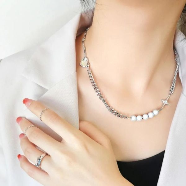 chains european and american cross reflective pearl splicing collarbone choker kvk heart shape, Silver
chains european and american cross reflective pearl splicing collarbone choker kvk heart shape, Silver