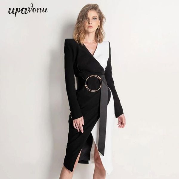 casual dresses 2021 elegant women bandage dress v-neck long sleeve belt split bodycon midi club party vestidos, Black;gray
casual dresses 2021 elegant women bandage dress v-neck long sleeve belt split bodycon midi club party vestidos, Black;gray