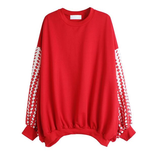 women's hoodies & sweatshirts loose fit pattern split oversized sweatshirt round neck long lantern sleeve women big size fashion spring, Black
women's hoodies & sweatshirts loose fit pattern split oversized sweatshirt round neck long lantern sleeve women big size fashion spring, Black