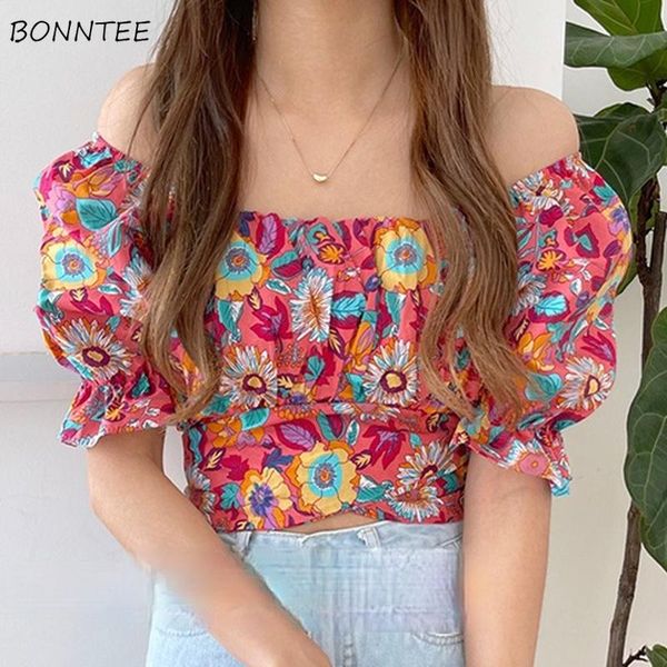 women's blouses & shirts women floral holiday elegant lady slash neck slim hollow out puff sleeve crop summer ins ulzzang chic fem, White
women's blouses & shirts women floral holiday elegant lady slash neck slim hollow out puff sleeve crop summer ins ulzzang chic fem, White