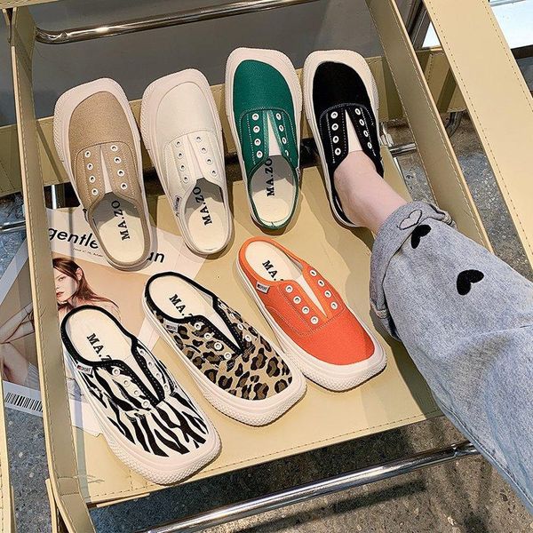 slippers style half-drag women's square-toe cute canvas shoes daily wear casual half-mop 2021 spring outside, Black
slippers style half-drag women's square-toe cute canvas shoes daily wear casual half-mop 2021 spring outside, Black