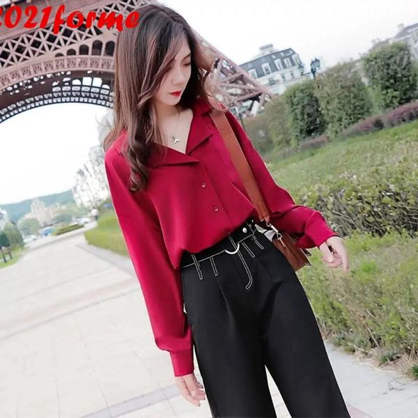 red chiffon long sleeve shirt vintage blouses 2021 spring summer women's blouse elegant lady female loose street shirts 3xl &, White
red chiffon long sleeve shirt vintage blouses 2021 spring summer women's blouse elegant lady female loose street shirts 3xl &, White