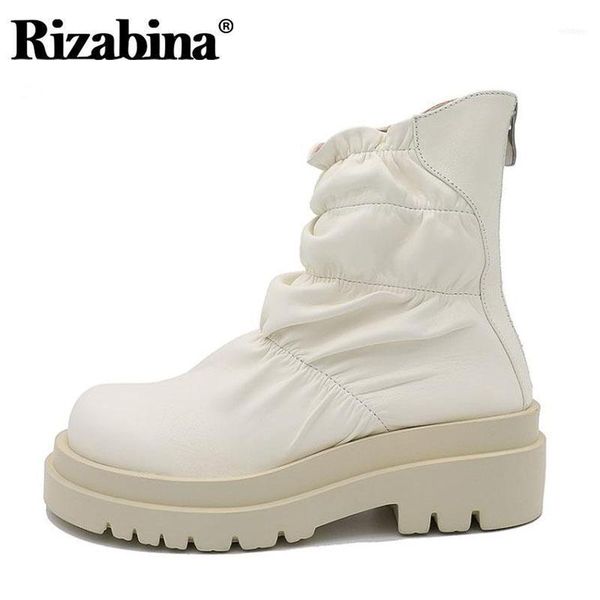 boots rizabina women real leather ankle round toe square heel back zipper pleated decoration solid color female size 34-3911, Black
boots rizabina women real leather ankle round toe square heel back zipper pleated decoration solid color female size 34-3911, Black