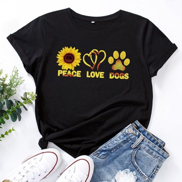 peace love dog print women t shirt harajuku sunflower heart graphic cotton basic tee crewneck short sleeve oversized tshirt women's t-, White
peace love dog print women t shirt harajuku sunflower heart graphic cotton basic tee crewneck short sleeve oversized tshirt women's t-, White