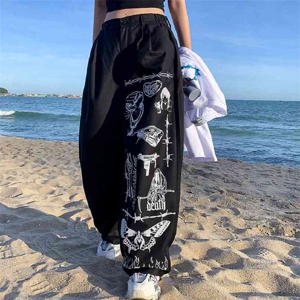 qweek gothic punk oversize wide leg pants women streetwear grunge graffiti print baggy black trousers for female mall goth 210915, Black;white
qweek gothic punk oversize wide leg pants women streetwear grunge graffiti print baggy black trousers for female mall goth 210915, Black;white