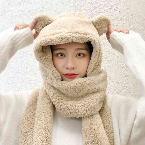 women's autumn and winter warm ear protect beanie cap plush scarf hooded cute bear style coldproof windproof hat hot, Blue;gray
women's autumn and winter warm ear protect beanie cap plush scarf hooded cute bear style coldproof windproof hat hot, Blue;gray